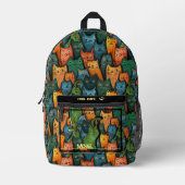 Cool Cats Colorful Cartoon Cat Bedruckter Rucksack (Vorderseite)