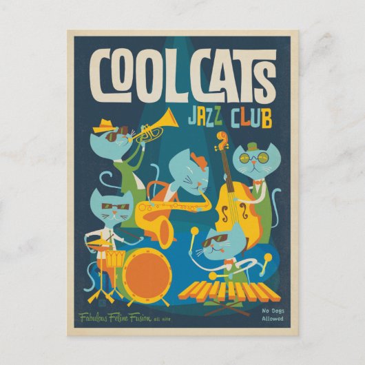Cool Cats Jazz Postkarte (Vorderseite)