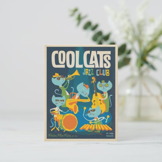 Cool Cats Jazz Postkarte (Stehend Vorderseite)