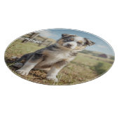 Cool Cattle Dog Peronalized Glass Schneidebrett (Ecke)