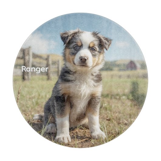 Cool Cattle Dog Peronalized Glass Schneidebrett (Vorderseite)