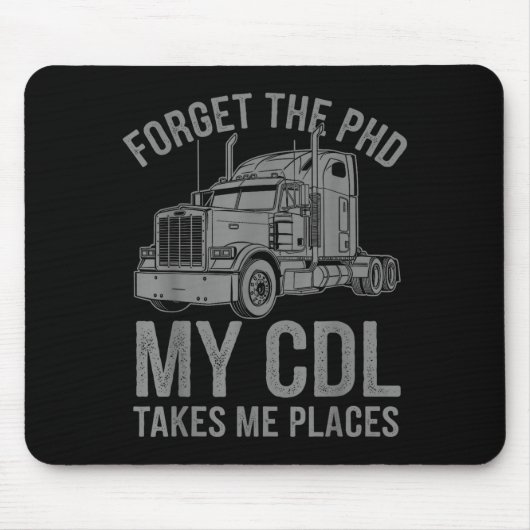 Cool Cdl Trucker Art For Men Women Trucking Cdl Tr Mousepad (Vorne)