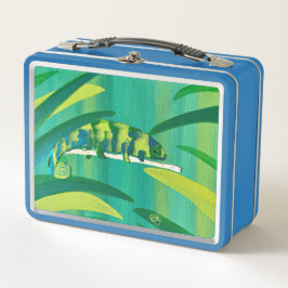 Cool Chameleon Art on Metal Lunch Boxes Metall Brotdose