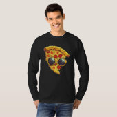 Cool Cheesy Pepperoni Pizza Wearing Sunglasses T-Shirt (Vorne ganz)