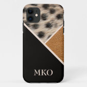 Cool Cheetah Mit Monogramm Case-Mate iPhone Hülle (Rückseite)