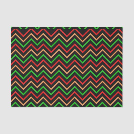 Cool Chevron Pattern on Black Seidenpapier (Vorderseite)