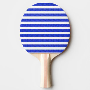 Cool-Chic Blau geometrische Streifen Ping Pong Pad Tischtennis Schläger
