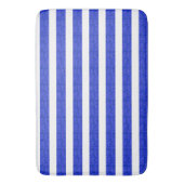 Cool Chic Blue Geometric Stripes Bath Mat Badematte (Vorderseite Vertikal)