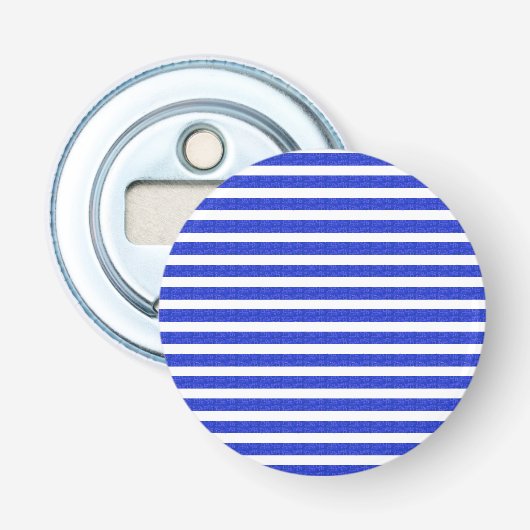 Cool Chic Blue Geometric Stripes Flaschenöffner (Vorderseite)
