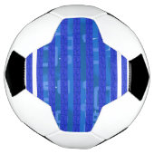 Cool Chic Blue Geometric Stripes Fußball (Gedreht)