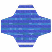 Cool Chic Blue Geometric Stripes Fußball (Flach)