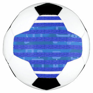 Cool Chic Blue Geometric Stripes Fußball