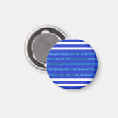Cool Chic Blue Geometric Stripes Magnet (Vorderseite/Rückseite)