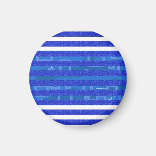 Cool Chic Blue Geometric Stripes Magnet (Vorne)