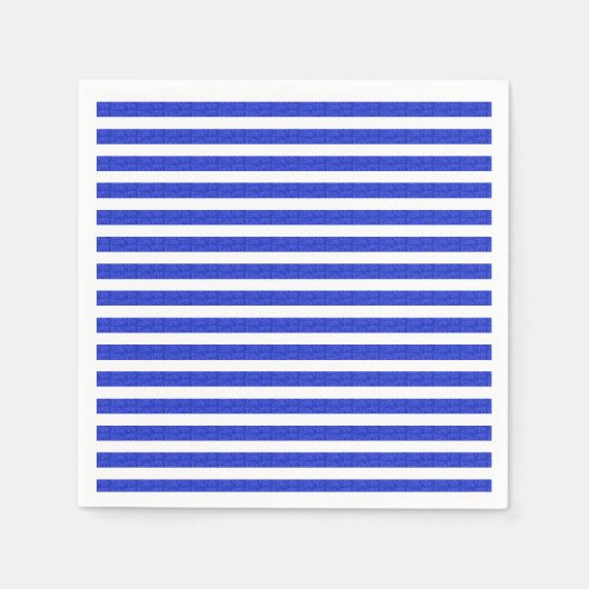 Cool Chic Blue Geometric Stripes Serviette (Vorderseite)