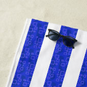 Cool Chic Blue Geometric Stripes Strandtuch (Beispiel)