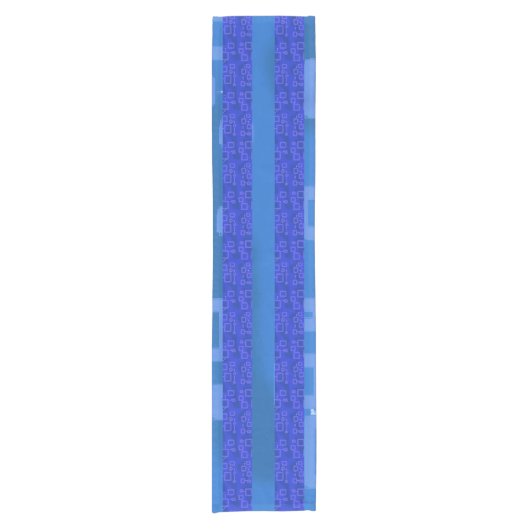 Cool Chic Blue Geometric Stripes Table Runner Kurzer Tischläufer (Vorderseite)