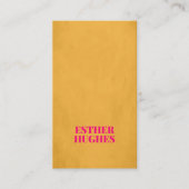 Cool Chic Texture Yellow Pink Berater Visitenkarte (Vorderseite)