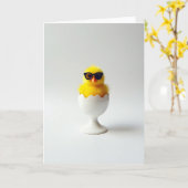 Cool Chick Hatching Day Card Karte (Gelbe Blume)