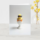 Cool Chick In Shades Photo Card Karte (Gelbe Blume)