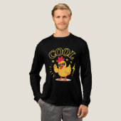 Cool Chick – Retro Funny Chicken T-Shirt Tri-Blend Shirt (Volle Vorderseite)