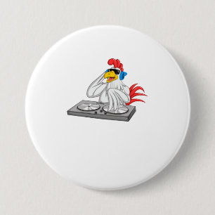 Cool Chicken DJ Funny Party Parco Tassino Button