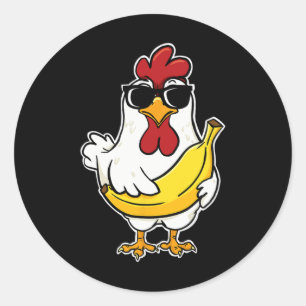 Cool Chicken Nana Runder Aufkleber