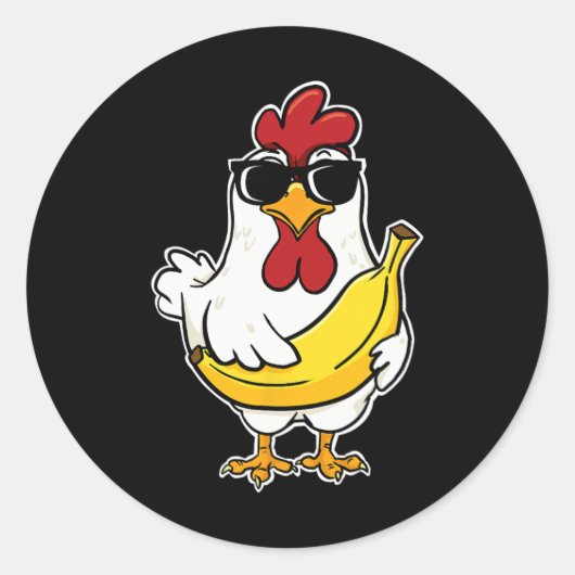Cool Chicken Nana  Runder Aufkleber (Vorderseite)