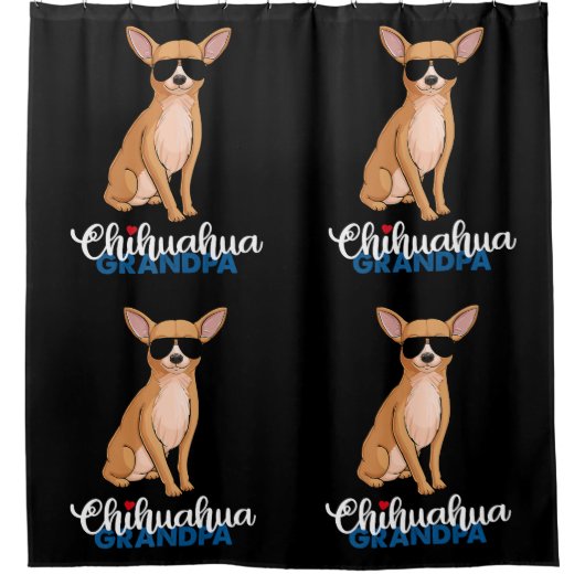 Cool Chihuahua Grandpa Dog Lover Duschvorhang (Vorderseite)