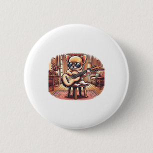Cool Chihuahua Plays Klassische Gitarre Button