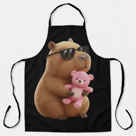Cool Chill Capybara BBQ Apron with Teddy Bear Schürze