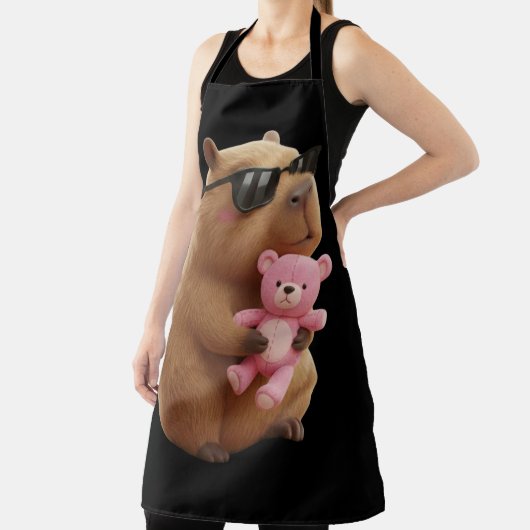 Cool Chill Capybara BBQ Apron with Teddy Bear Schürze (InSitu)