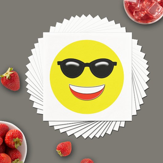 Cool Chill Sunglasses Emoji Serviette