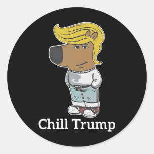 Cool Chill Typ Meme T-Shirts - Trump Chill Typ Mem Runder Aufkleber