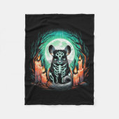 Cool Chinchilla Skeleton Halloween Christmas Birth Fleecedecke (Vorderseite)