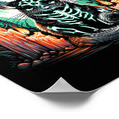 Cool Chinchilla Skeleton Halloween Christmas Birth Poster (Ecke)