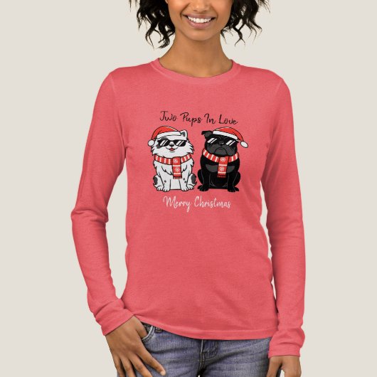 Cool Christmas Dogs Santa Hat Scarf Tri-Blend Shirt (Vorderseite)