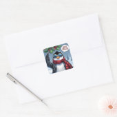 Cool Christmas Penguin Design – “Chillin’ Quadratischer Aufkleber (Umschlag)