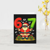 Cool Christmas Six Seven Santa Claus 6 7 Funny Gen Karte (Gelbe Blume)