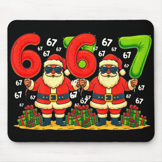 Cool Christmas Six Seven Santa Claus 6 7 Funny Gen Mousepad (Vorne)