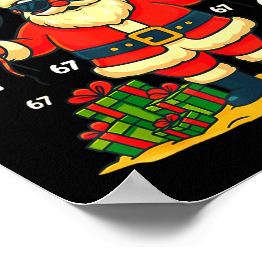 Cool Christmas Six Seven Santa Claus 6 7 Funny Gen Poster (Ecke)