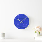 Cool Circuit Blue Geometric Runde Wanduhr (Zuhause)