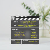 Cool Clapper Board 17. Geburtstag Einladung (Stehend Vorderseite)
