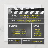 Cool Clapper Board 25. Geburtstag Einladung (Vorderseite)