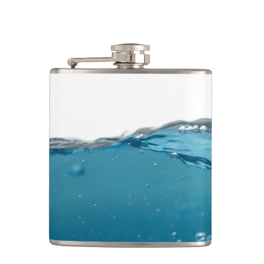 Cool Clear Blue Wave Flachmann (Vorderseite)