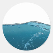 Cool Clear Blue Wave Runder Aufkleber (Vorderseite)