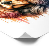 Cool Cocker Spanier in Shades Watercolor Wall Art Poster (Ecke)