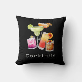 Cool Cocktails Square Throw Pillow Kissen