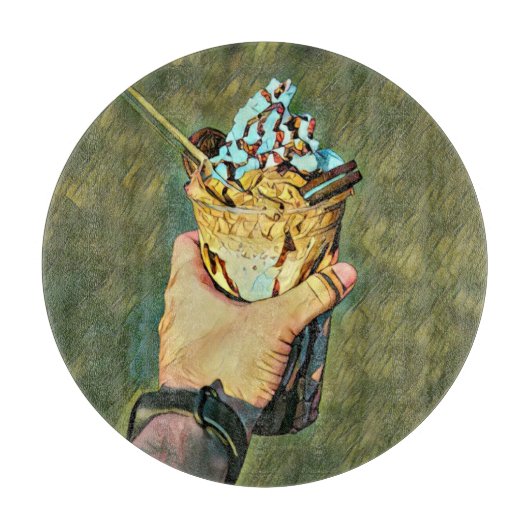 Cool cold freezing ice cream schneidebrett (Vorderseite)