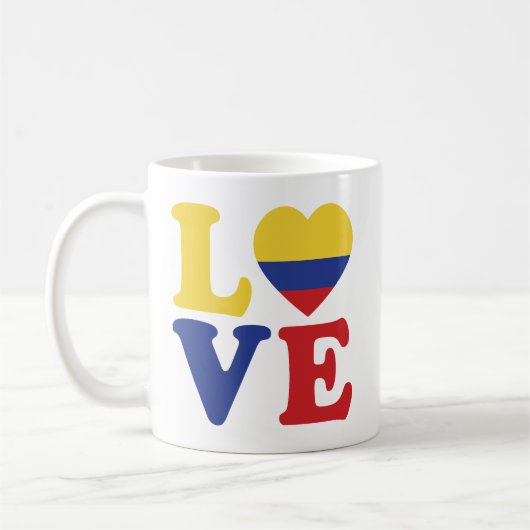 Cool Colombia Flag Love Kaffeetasse (Links)